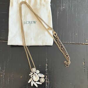 J. Crew Gold-Tone Clear Crystal Cluster Necklace